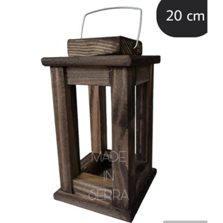Luminária marroquina para velas, madeira rústica,20 cm em Oferta na Shopee
