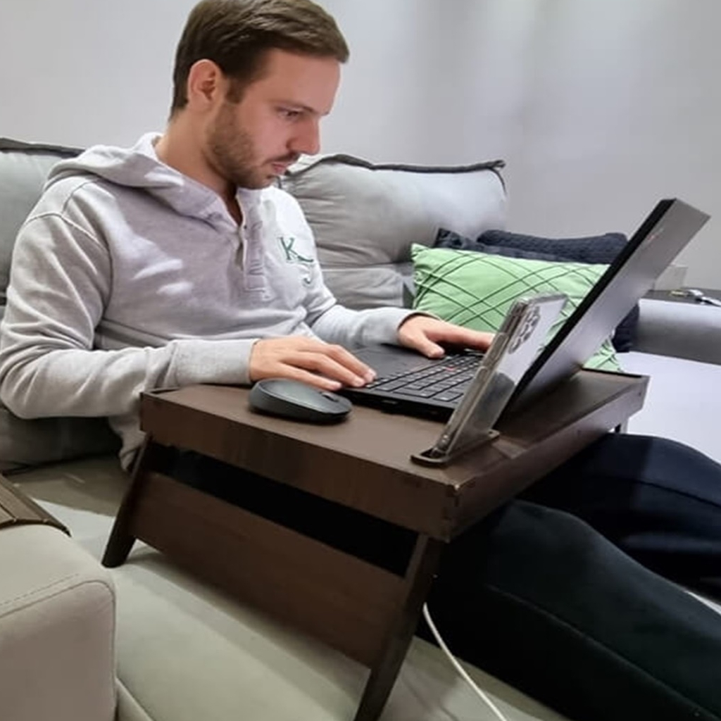 Suporte Apoio Notebook Estudar Trabalhar Home Office Multiuso Com Suporte Para Celular