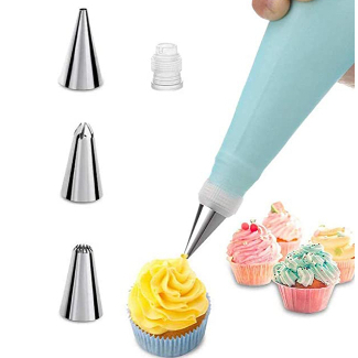 Kit Confeiteiro Bico Decoradores de Bolo  12 Bicos Inox + 2 Adaptadores
