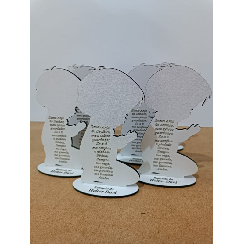 Lembrancinha Menino Santo Anjo, anjinho eucaristia mdf branco personalizado
