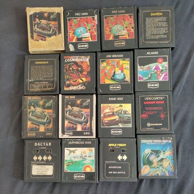 jogos fita cartucho, atari cce dactar polivox dismac nacional