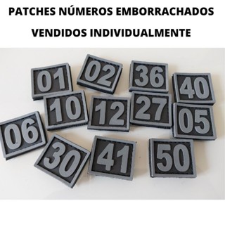 Números emborrachados Tático Patchs Numeração do 01 ao 50.