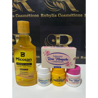 kit tira manchas e antienvelhecimento 1 pomada Micosan ,1 Líquido ,1 rosa mosqueta, 1 Sb rosa mosqueta e 1 tira manchas
