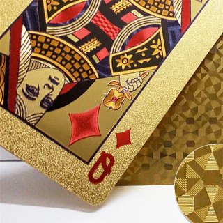 KIT 2 Baralho Conjunto Cartão de Jogo Dourado 24k Prova D'água Promoção em Oferta na Shopee