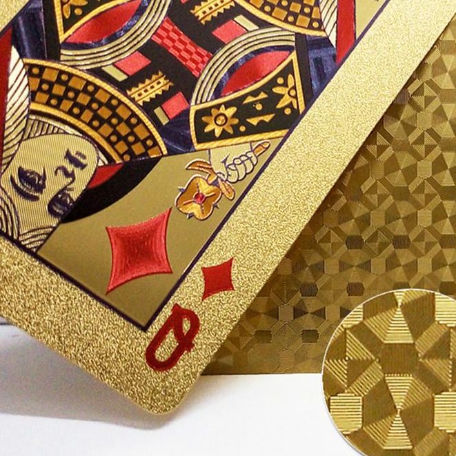 Baralho Conjunto Cartão de Jogo Dourado 24k Prova D'água Promoção em Oferta na Shopee
