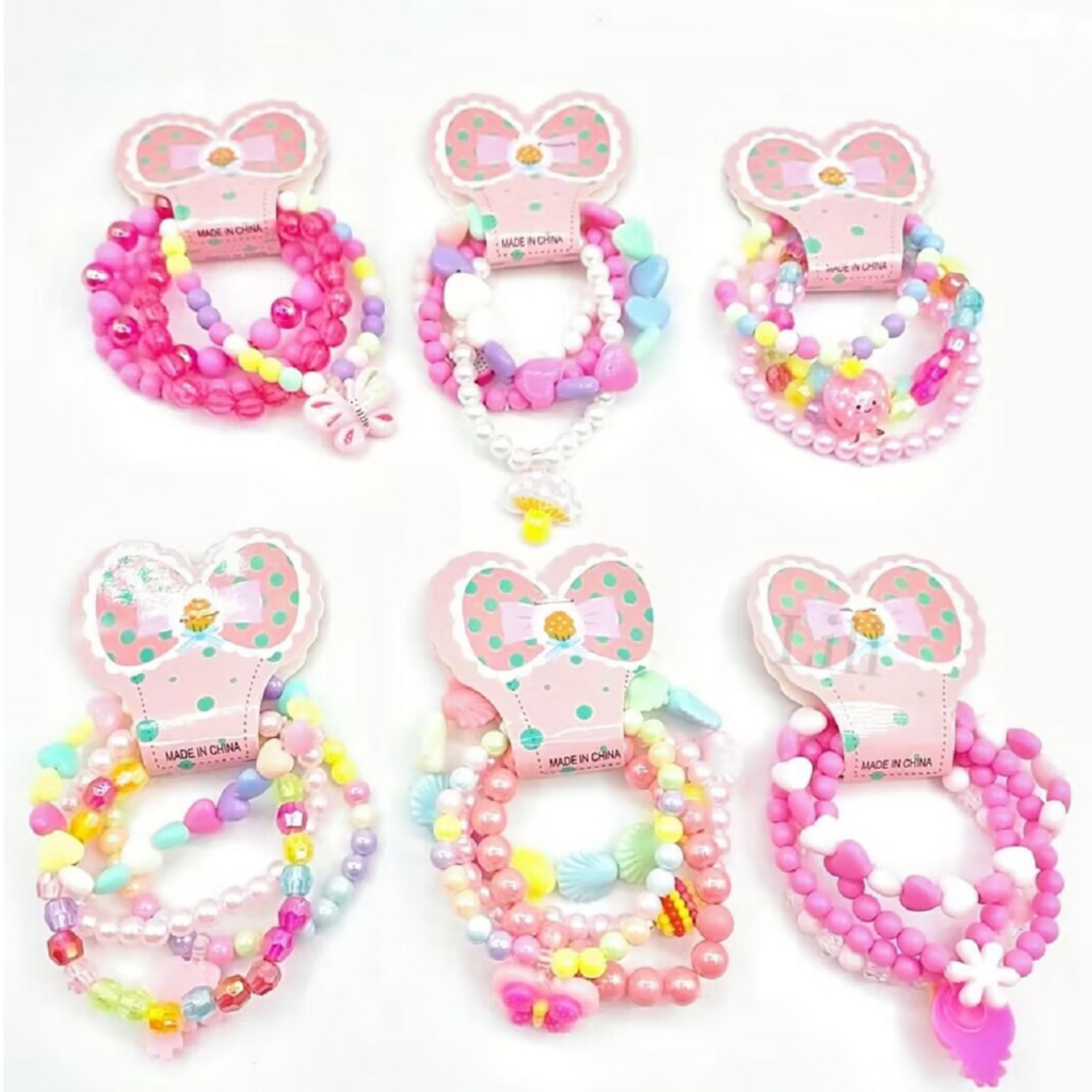 Um Conjunto 4 Pulseiras Para Crianças Infantil Frutas  Coloridos a pronto entrega