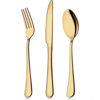 18 Peças Louça De Aço Inoxidávelfacas/Garfos/Colheres/Conjunto De 6 Conjuntos Cada, Ouro/Luxo