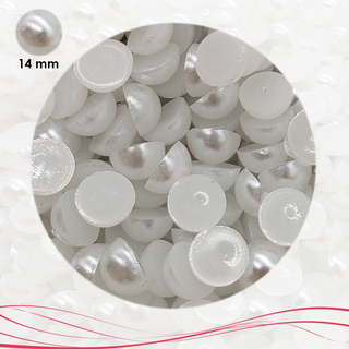 Meia Perola 14mm Branca Pacote 150 Unidades Abs Sem Furo