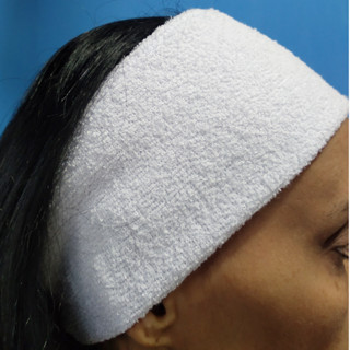 Kit 05 Faixa de Cabelo Tiara Atoalhada Limpeza Facial e Maquiagem Algodão