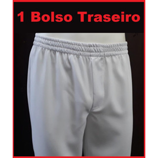 Calça Oxford Branco 1 Bolso traseiro