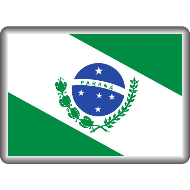 Kit 02 Adesivos 3D Resinados Bandeira Paraná alto relevo 3073