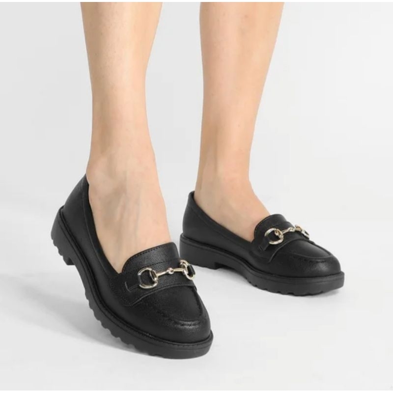 Mocassim Modare 7357.106 Tratorado Bridão Feminino Preto/Off White