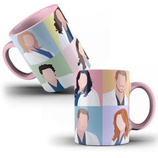 Caneca Porcelana Personalizada Série Greys Anatomy Personagens