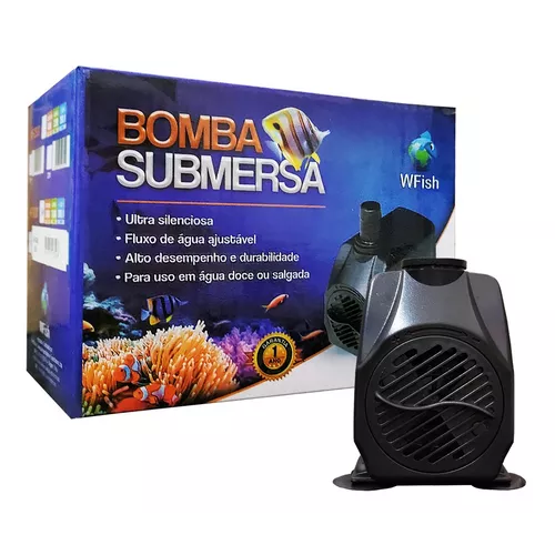 Bomba Submersa Wfish Wf-2500 - 2500 L\h - Aquários Lagos E Cascatas Fonte Tanque Hidroponia Sump Marinho Cichideos