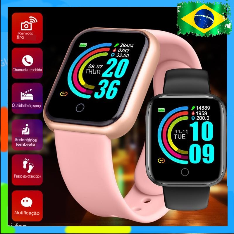 SmartWatch D20 (Y68) Relógio Inteligente Monitor Fitness - Já no Brasill