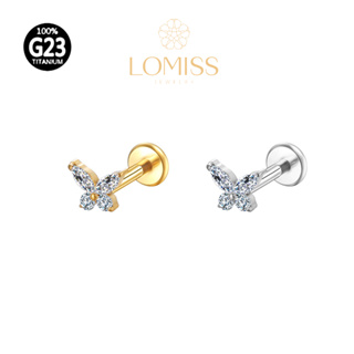 Piercing Conch Helix Labret Titânio Pvd Mini Borboleta Zircônia Cravejada em Oferta na Shopee