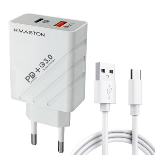 Carregador Celular Smartphone Turbo Saída Usb-c Com Cabo 40w 9.1