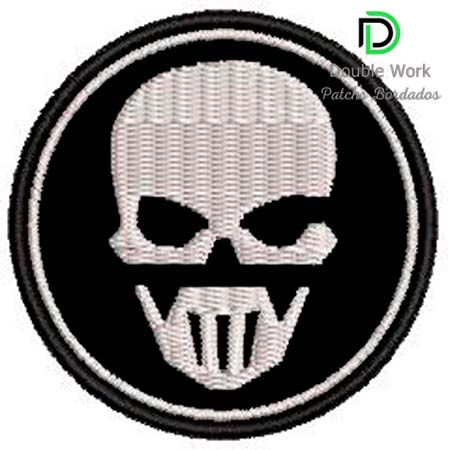 Patch Bordado Caveira Ghost Recon 6x6 cm Cód.4177 miritarismo