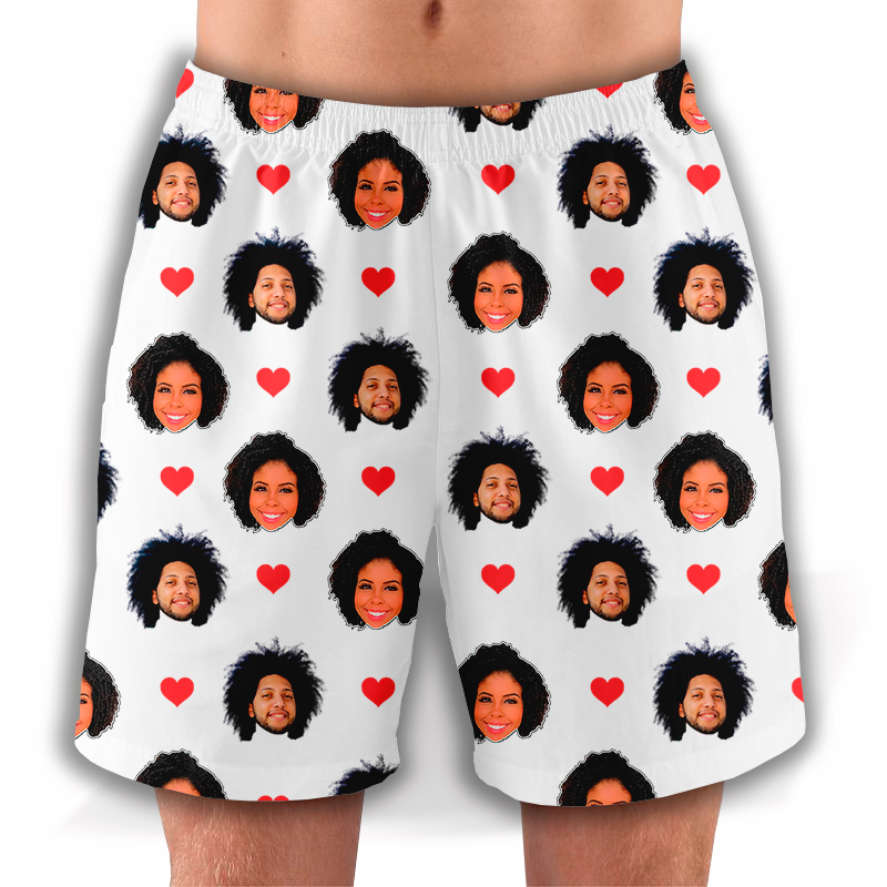 Samba-Canção com Foto Shorts Masculino Pijama Personalizado Presente Namorado Dia Dos Namo...