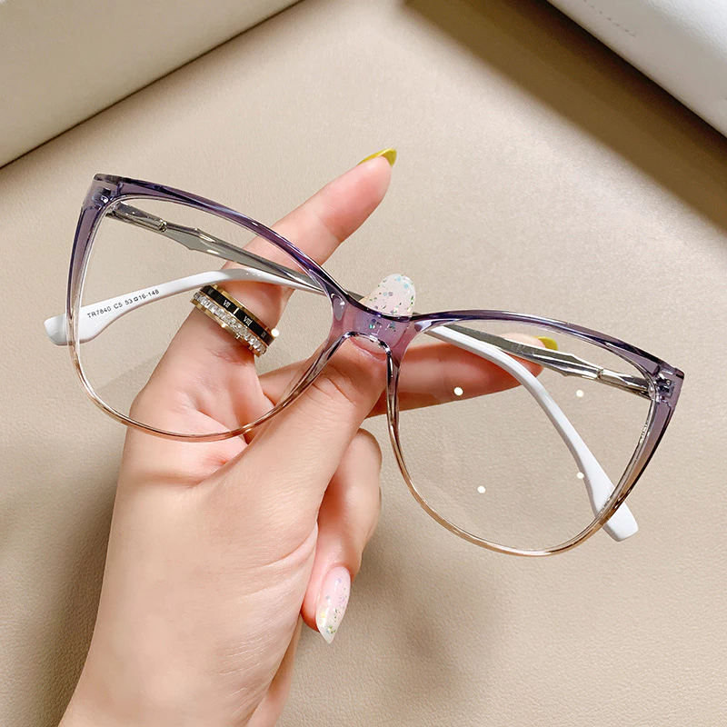 Novos Armação De Óculos Feminino Fashion Vintage 2023 Exclusivo Moda Gradiente De Oculos De Grau Armações Gato TR90 7840 — imagem 1