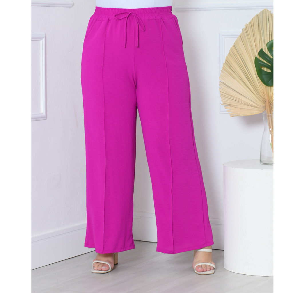 Calça Pantalona PLUS SIZE feminino liso tecido duna G1 G2 G3 【01】