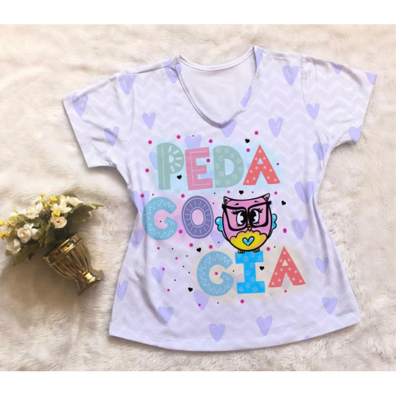 Camisa pedagogia coruja feminina