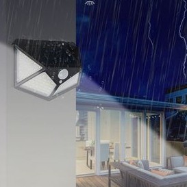 2 LumináRia Solar 100 Led Com Sensor Jardim Prova D