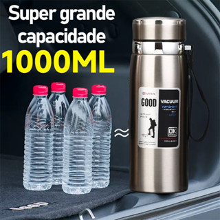 Garrafa 800ml ou 1000ml Inox Térmica Com Infusor Prata Dourada De Água Café Parede Dupla Com Alça WJ-40