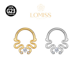 Piercing Nariz Orelha Argola Clik Titânio Pvd  Cobras Zircônia em Oferta na Shopee