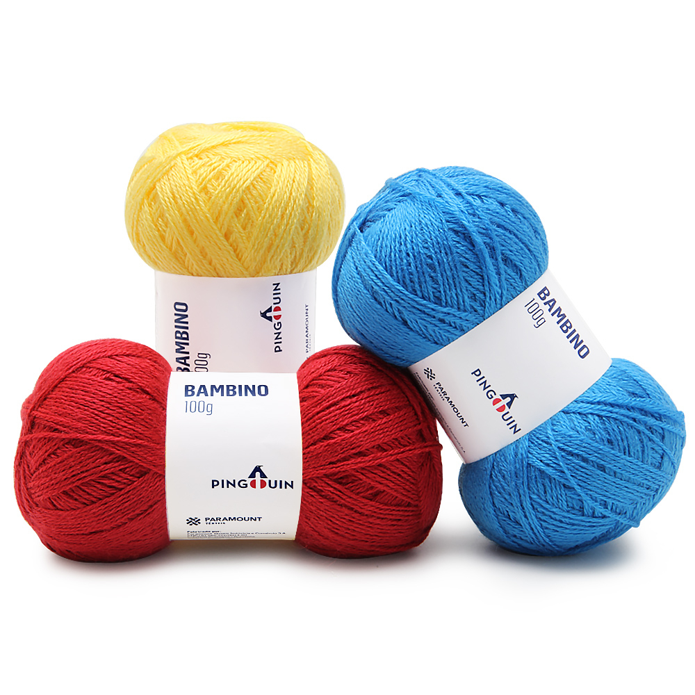 Fio Bambino Pingouin 100g 400 metros TEX 250 Crochê e Tricô