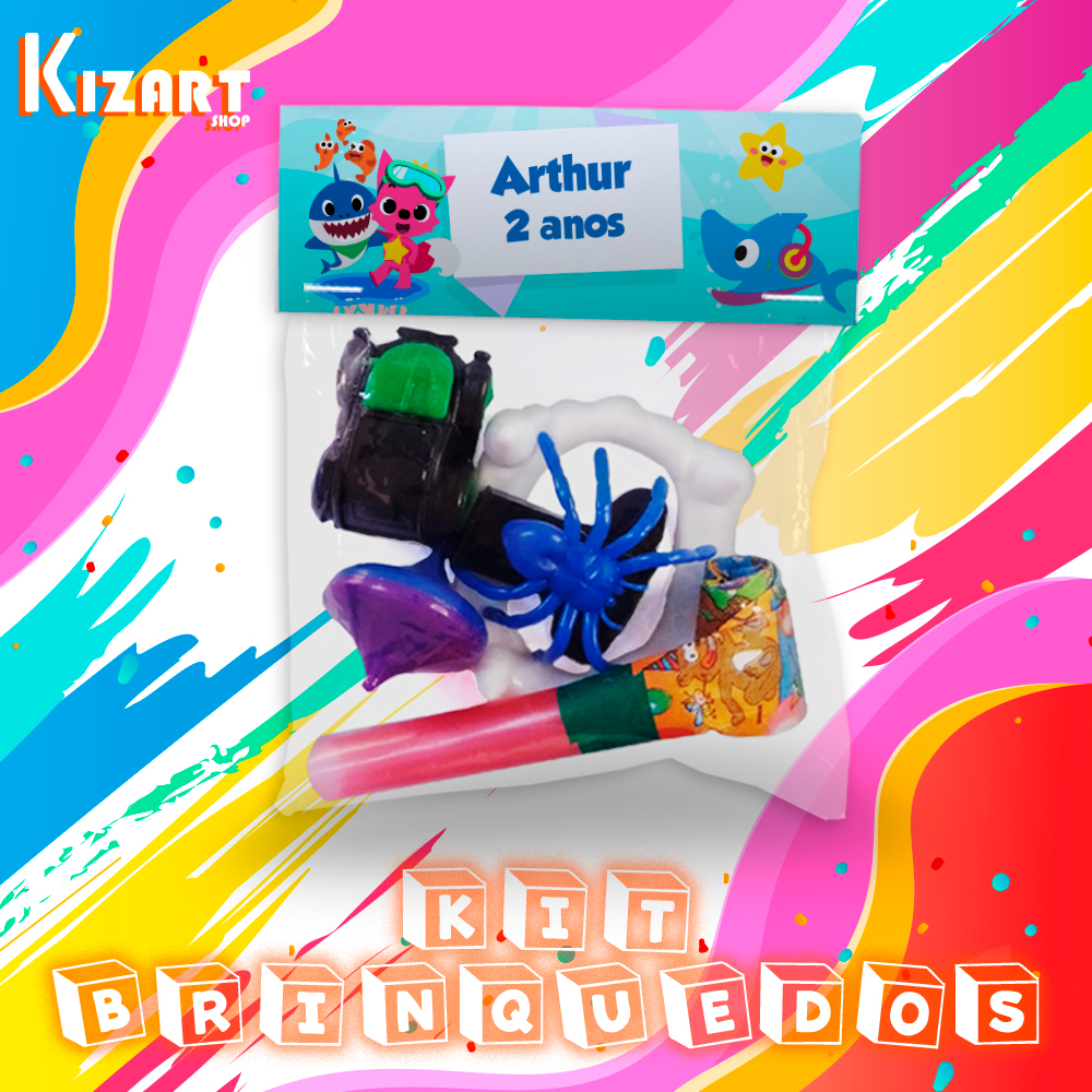 Kit Personalizado Saquinho Surpresa Brinquedos Festa Aniversario Com Tema Babyshark
