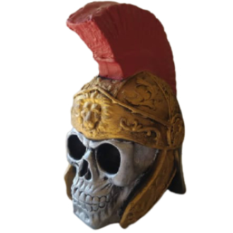 Artesanal feito a mão Caveira gladiadora Viking imperador