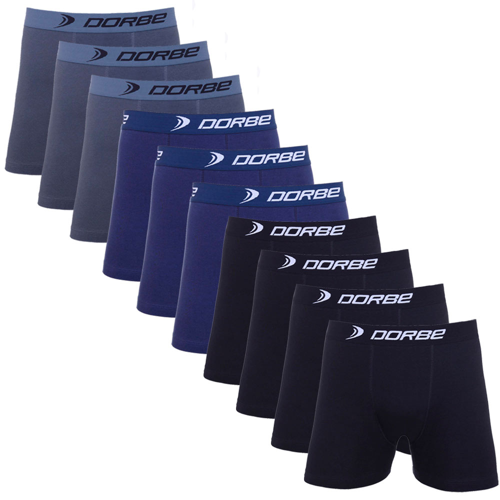 Detalhes do Kit 10 Cuecas Boxer Algodão Dorbe Não Enrola Original Masculina Cueca Cotton Masculino Antialérgico