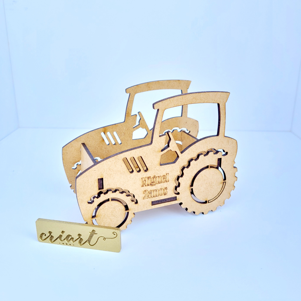 Kit 30 Lembrancinha Fazendinha Trator Personalizado em MDF