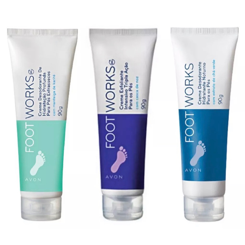 Avon Creme desodorante Hidratante e esfoliante para os Pés Foot Works