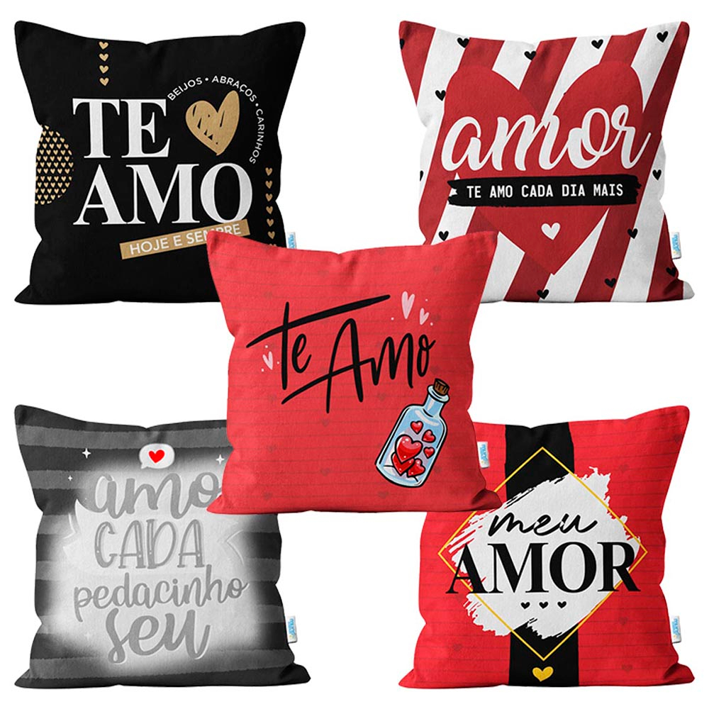 Kit 10un Almofada P/ Cesta Dia Dos Namorados - Mini 20cm - Love is Love