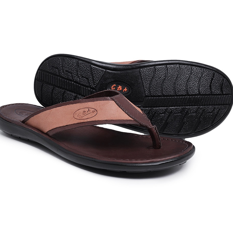 Chinelo Masculino de Couro Chinela Casual Confortável feita em couro Legitimo