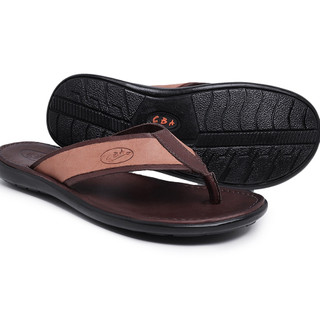 Chinelo Masculino de Couro Chinela Casual Confortável feita em couro Legitimo