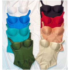 Body Cirre Acetinado Meia taça Retro Cirrê Sustentação no Seios com Bojo Alcinha/ Varias cores Moda Blogueira Tendencia