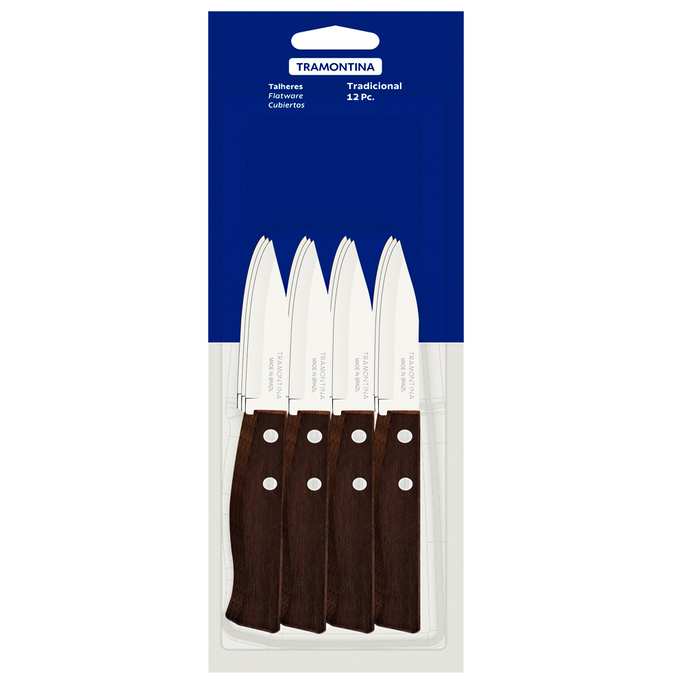 Jogo de Facas pra Frutas e Legumes Tramontina 12 Peças Inox em Oferta na Shopee