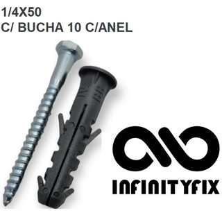 20 Parafusos Sextavado Com Bucha 10mm (Bucha com Anel) - Parafuso para bucha 10