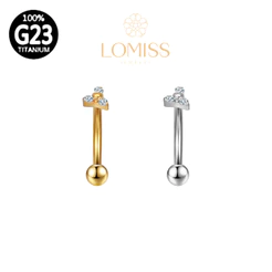 Piercing Helix Conch Flat Tragus Lóbulo Minibarbell Curvo Titânio PVD G23 3 Zircônia