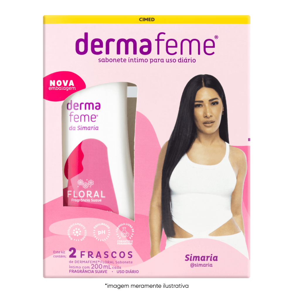 Sabonete Líquido Íntimo Dermafeme Fragrância Suave e Delicada Proteção e Conforto 2uni