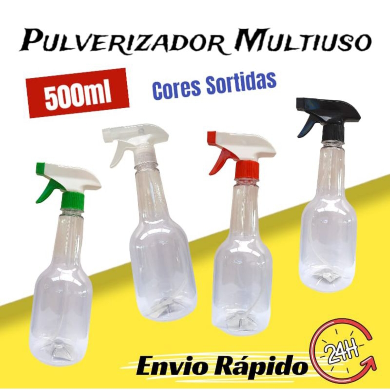 Pulverizador Multiuso Gatilho Valvula Spray Borrifador 500 ML Jardinagem Produtos Limpeza Beleza
