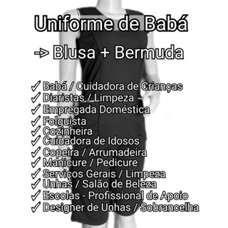 Uniforme Babá, Empregada Doméstica, Limpeza, Diaristas, Copeiras MENOR PREÇO DA SHOPPE