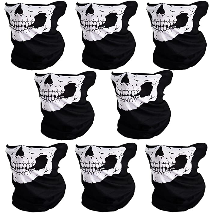 10 Unid. Balaclava Caveira Gorro Bandana Touca Ninja Mascara Caveira Justiceiro Moto Bike Caminhada Tiara