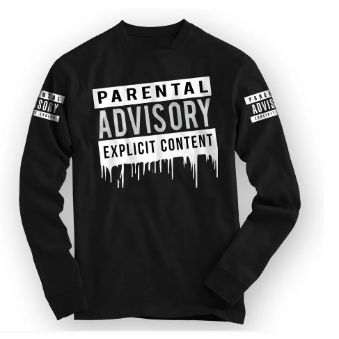 Manga Longa Parental Advisory Explicit Content Swag