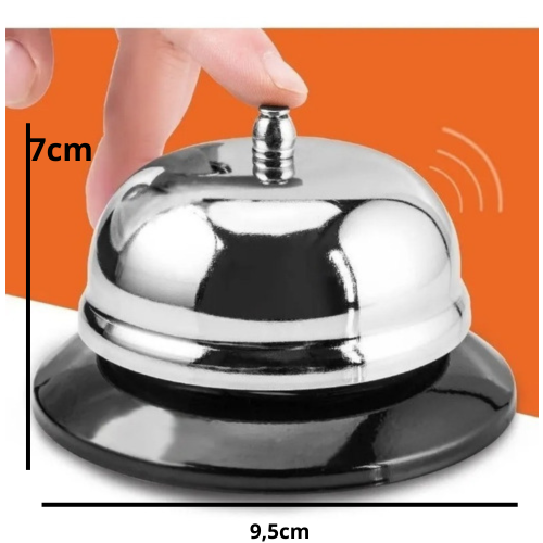 Campainha De Mesa Grande Sino Sineta P/ Recepção Restaurante Hotel Balcão