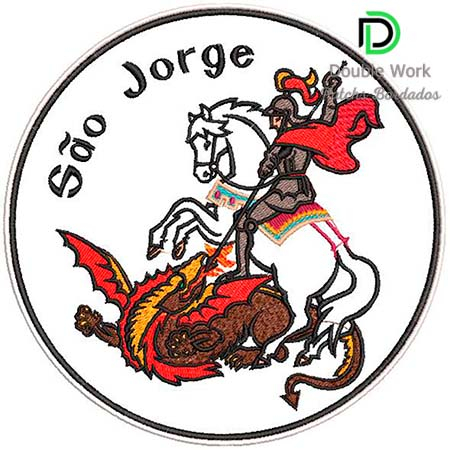 Patch Bordado São Jorge 15x15 cm Cód.4892 - Fixação Costura Santo Guerreiro