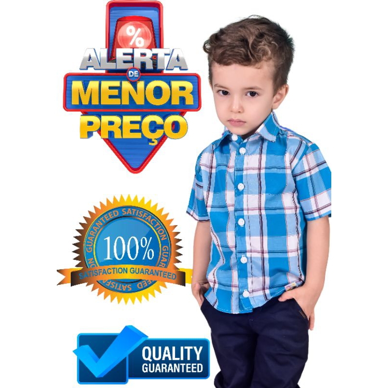 Blusa Camisa Social Xadrez Junina masculina infantil unissex infantil são João festa verão promoção estampas sortidas